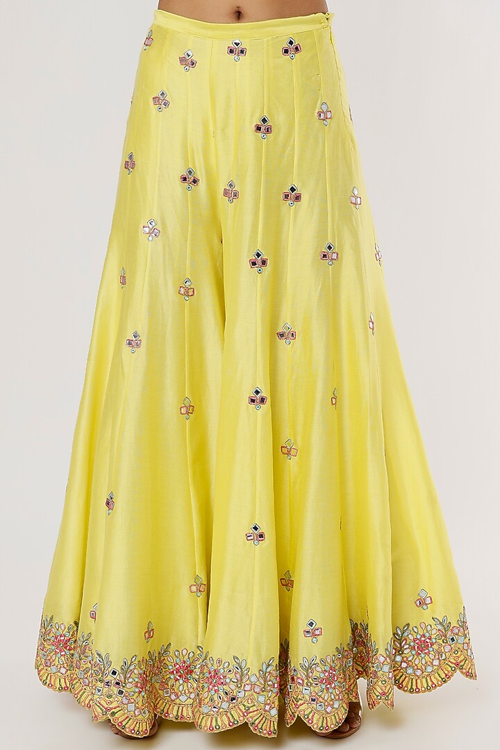 Yellow Embroidered Wedding Sharara Set by Tamanna Punjabi Kapoor at Pernia's Pop Up Shop