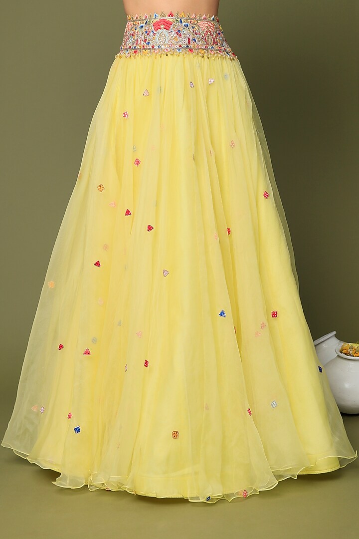 Yellow Embroidered Bridal Lehenga Set by Tamanna Punjabi Kapoor at Pernia's Pop Up Shop