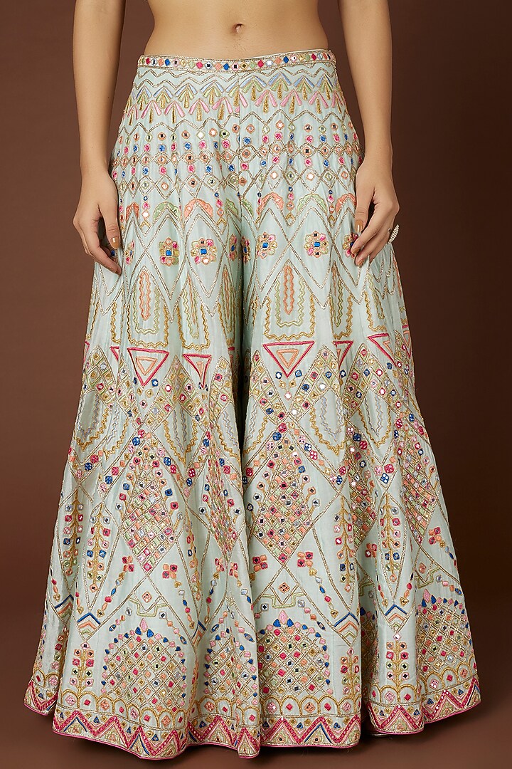 Yellow Raw Silk Resham Embroidered Gharara Set by Tamanna Punjabi Kapoor at Pernia's Pop Up Shop