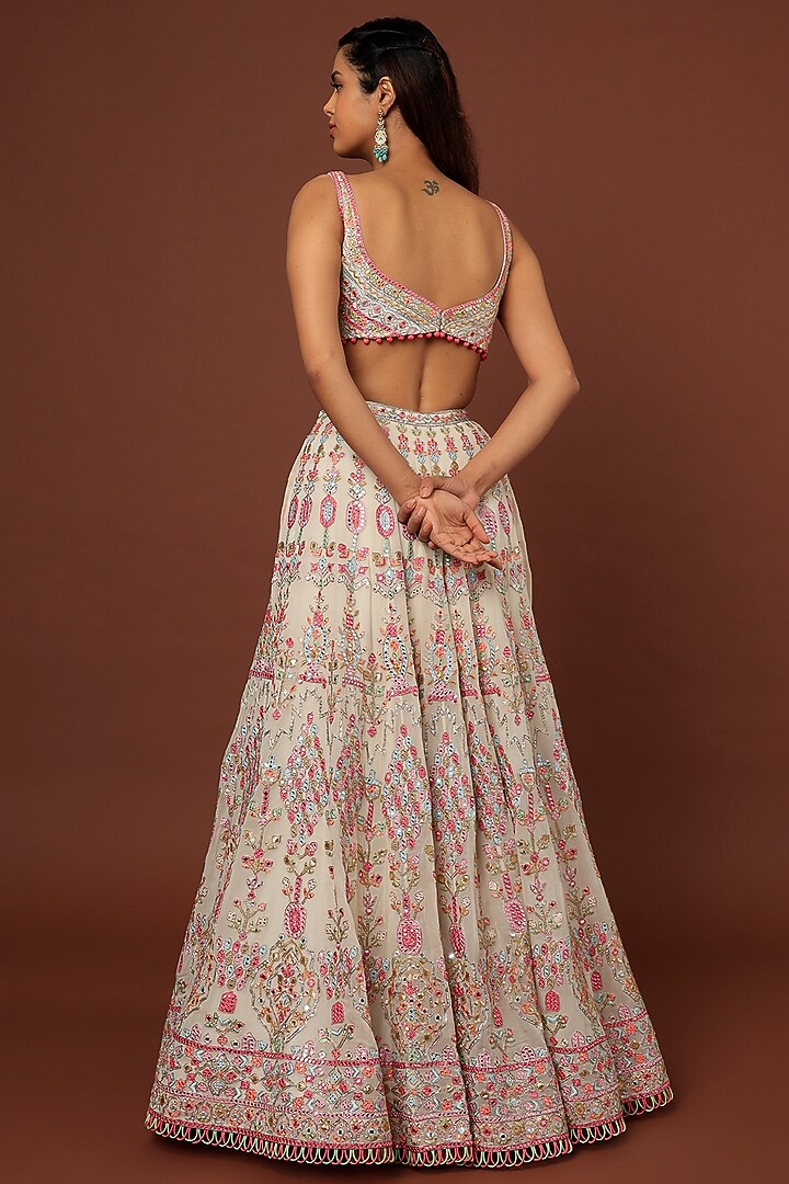 Blush Pink Embroidered Bridal Lehenga Set by Tamanna Punjabi Kapoor at Pernia's Pop Up Shop