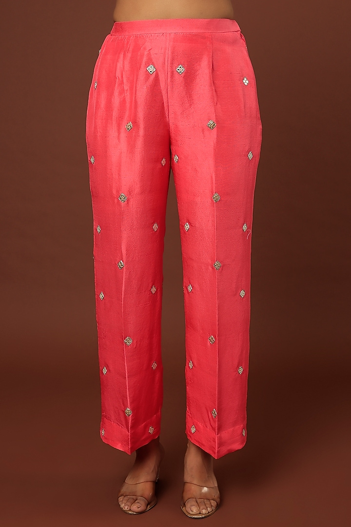 Fuchsia Embroidered Kurta Set by Tamanna Punjabi Kapoor at Pernia's Pop Up Shop