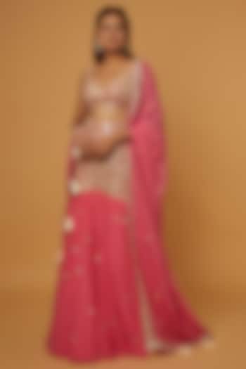 Pink Embroidered Wedding Lehenga Set by Tamanna Punjabi Kapoor at Pernia's Pop Up Shop