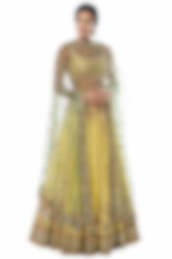 Yellow Embroidered Lehenga Set by Tamanna Punjabi Kapoor