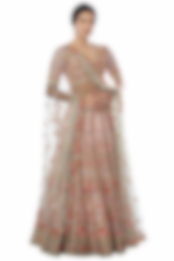 Light Pink Embroidered Bridal Lehenga Set by Tamanna Punjabi Kapoor at Pernia's Pop Up Shop