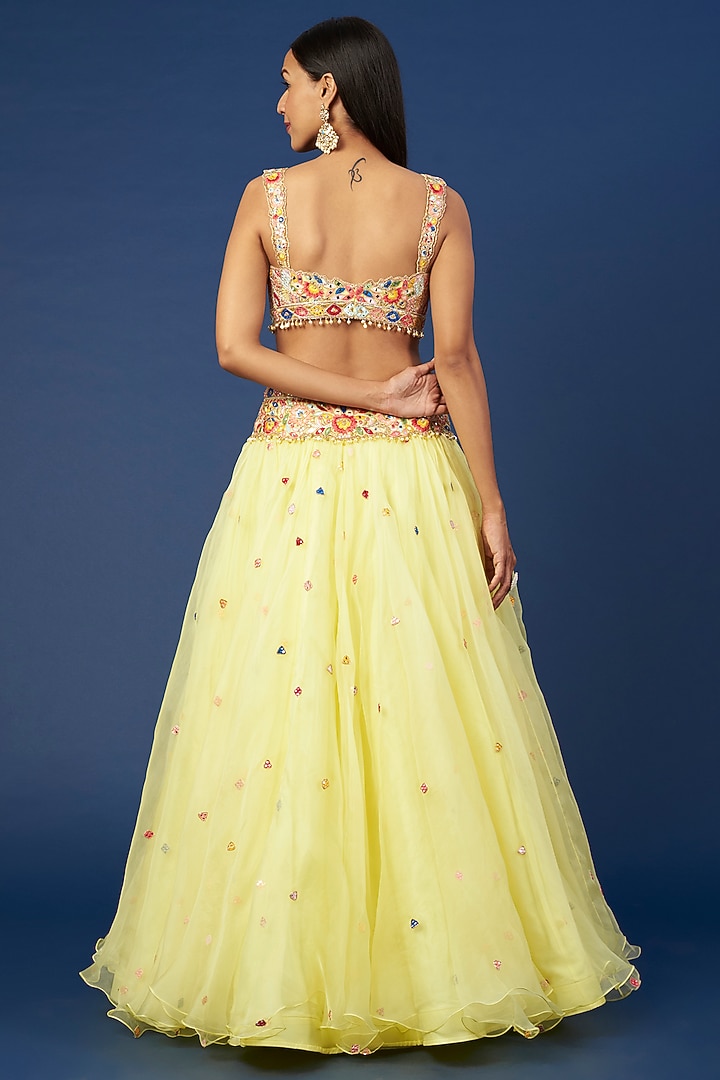 Yellow Embroidered Wedding Lehenga Set by Tamanna Punjabi Kapoor at Pernia's Pop Up Shop