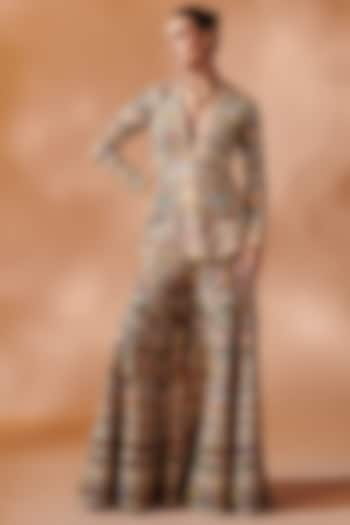 Black Georgette Resham Embroidered Bridal Sharara Set by Tamanna Punjabi Kapoor at Pernia's Pop Up Shop