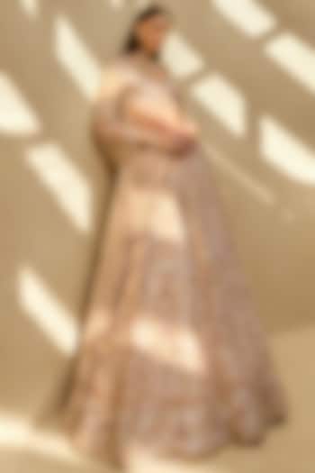 Baby Pink Raw Silk Zardosi & Sequin Embroidered Bridal Lehenga Set by Tamanna Punjabi Kapoor at Pernia's Pop Up Shop