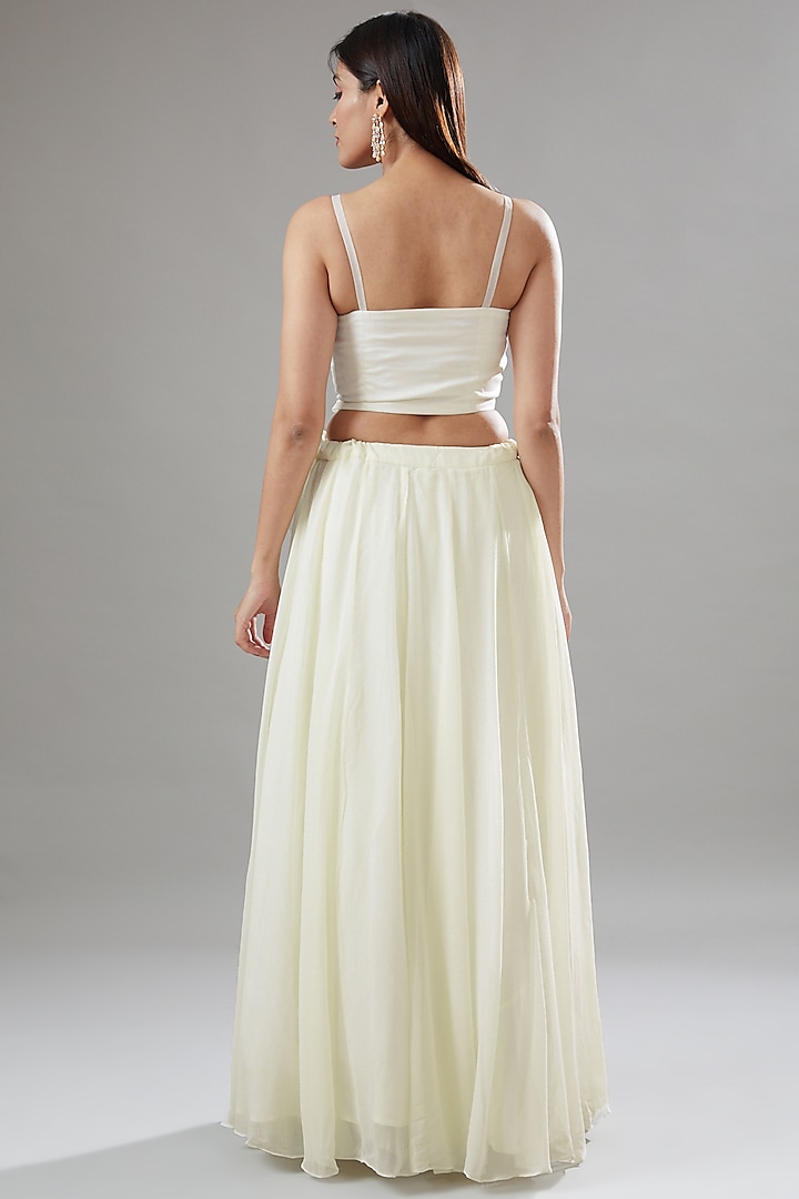 Ivory Organza & Georgette Wedding Sharara Set by The Pink Mirror at Pernia's Pop Up Shop