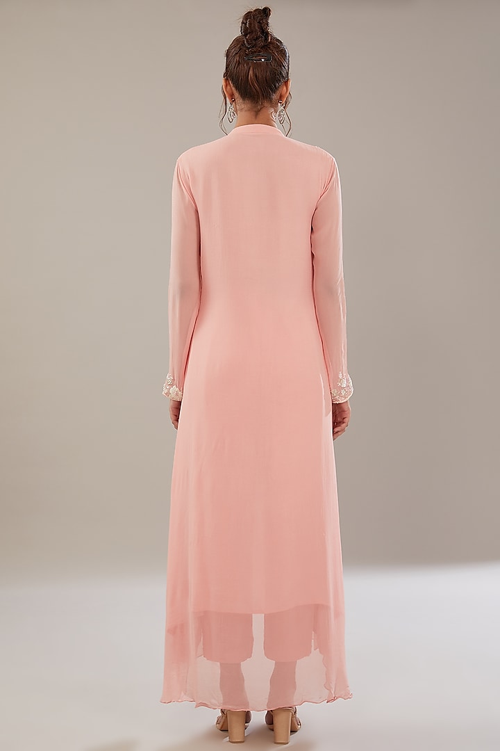 Dusty Pink Georgette Kurta Set by The Pink Mirror at Pernia's Pop Up Shop