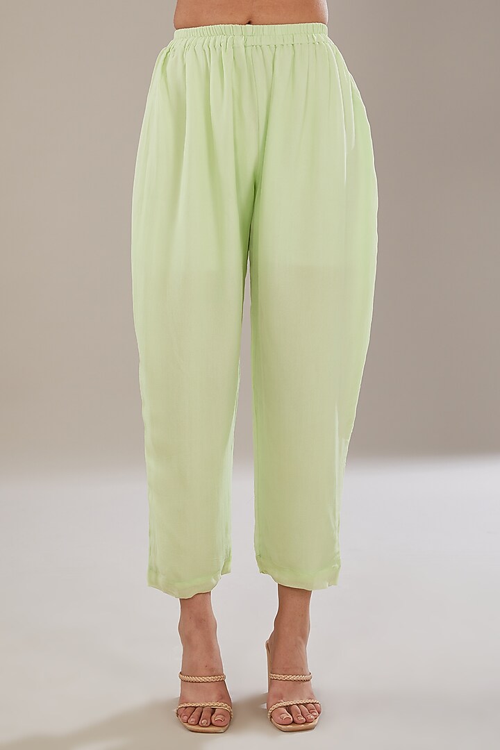 Mint Green Georgette Kurta Set by The Pink Mirror at Pernia's Pop Up Shop