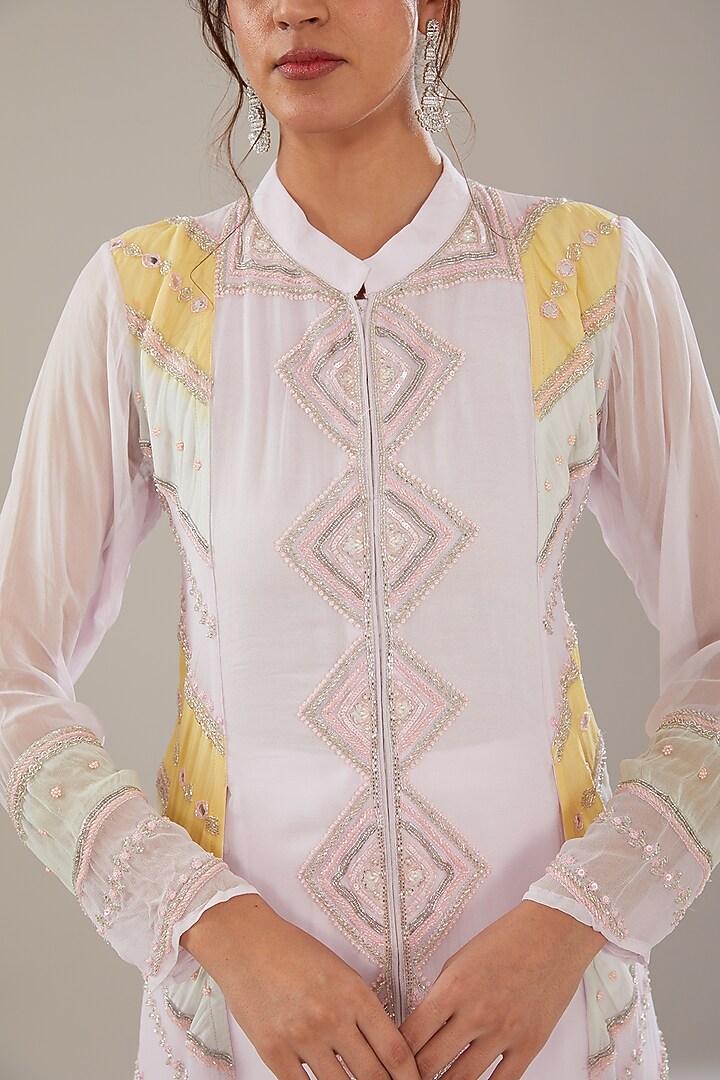 Lavender Georgette Kurta Set by The Pink Mirror at Pernia's Pop Up Shop