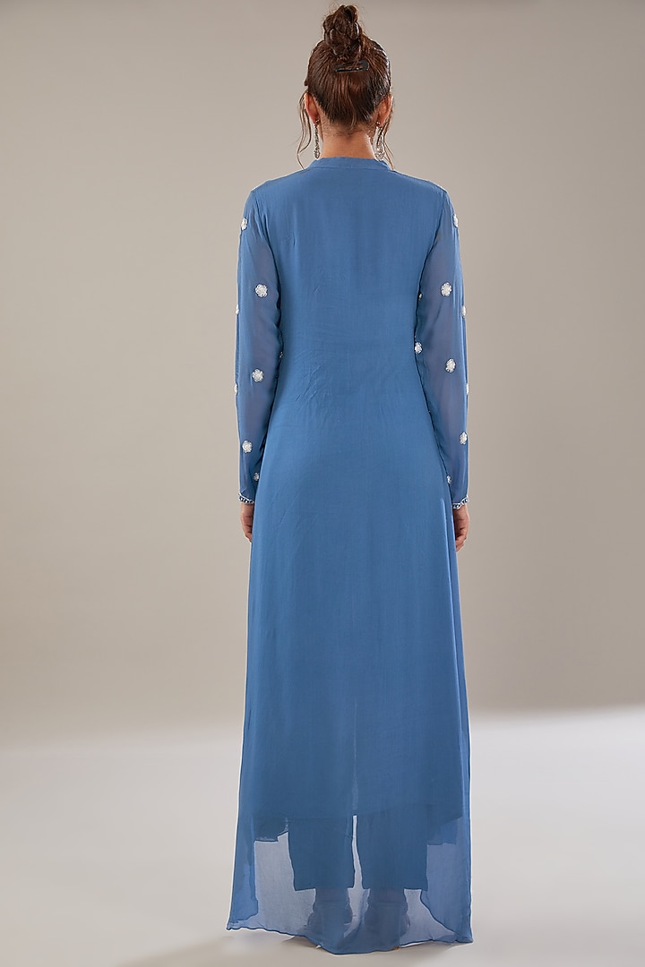 Blue Georgette Kurta Set by The Pink Mirror at Pernia's Pop Up Shop