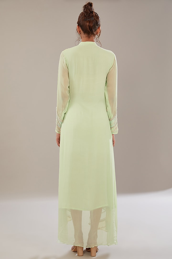 Mint Green Georgette Kurta Set by The Pink Mirror at Pernia's Pop Up Shop