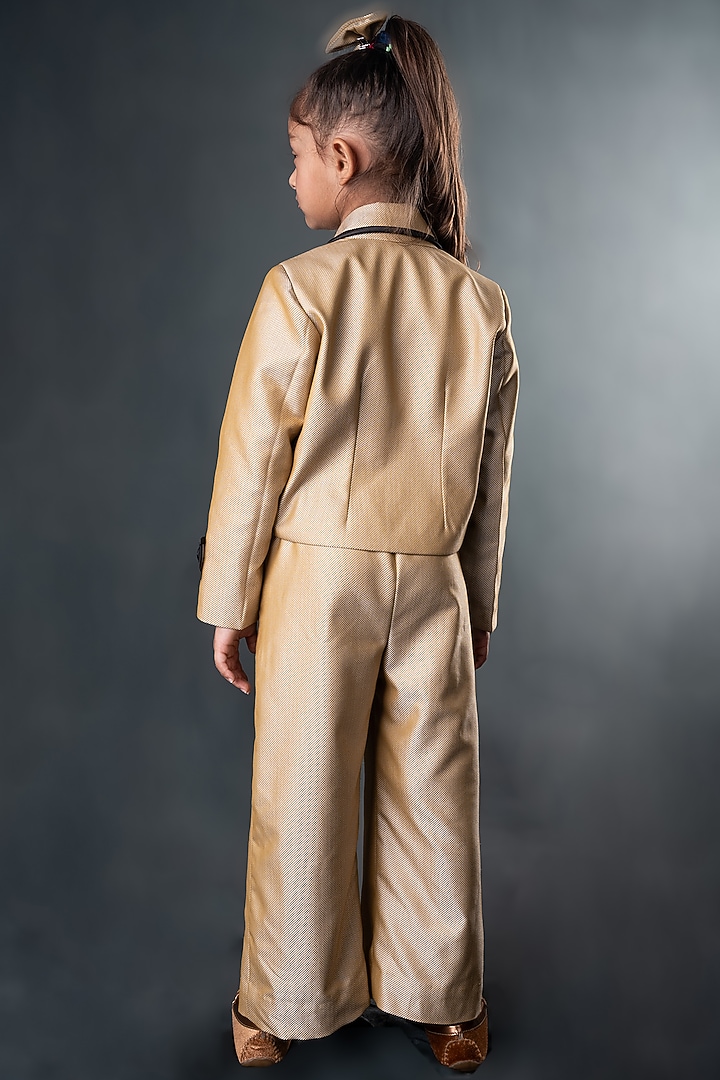Gold Suiting Co-Ord Set For Girls by Toplove at Pernia's Pop Up Shop