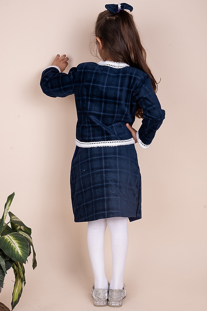 Navy Blue Corduroy Co-Ord Set For Girls by Toplove at Pernia's Pop Up Shop