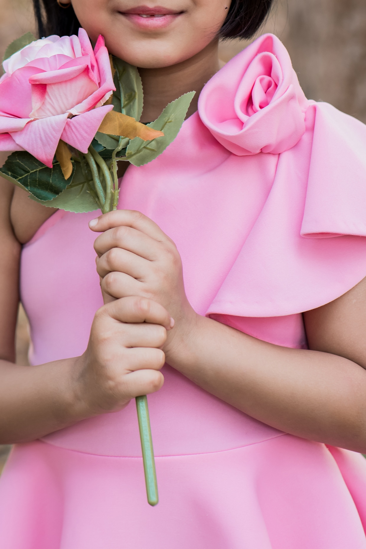 Pastel Pink Romantic Royalcore Princess Corset Dress with pink rose