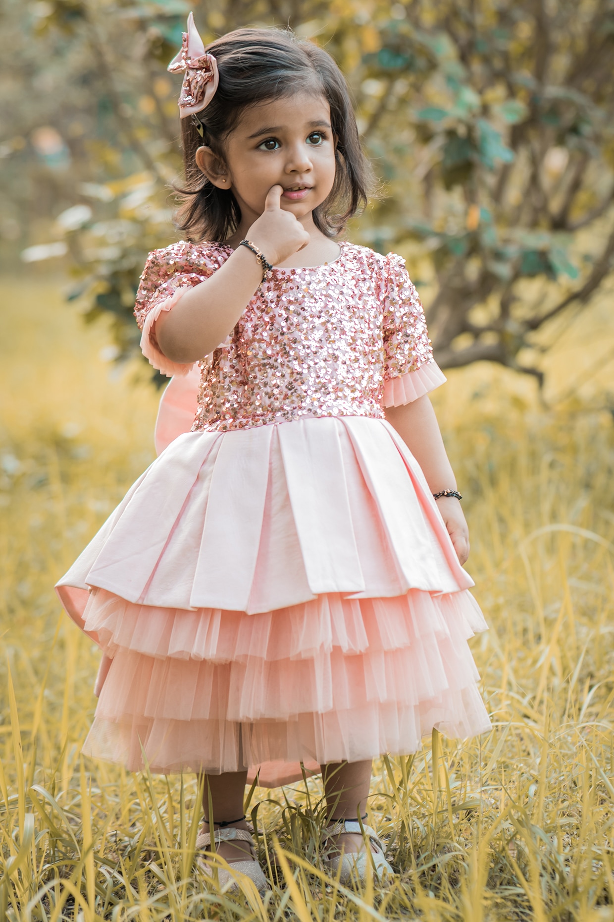 Gold retailer rose dress for girl