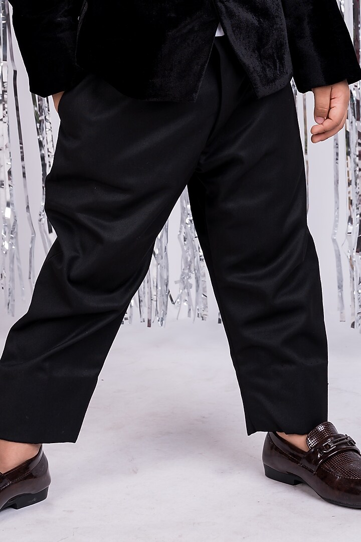 Black Velvet Blazer Set For Boys by Toplove at Pernia's Pop Up Shop