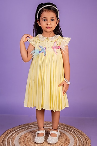 Peach Viscose Organza Dress For Girls Design by Ba Ba Baby clothing co. at  Pernia's Pop Up Shop 2024