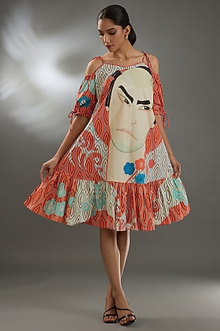 Orange Cotton Poplin Dress by Two Point Two by Anvita Sharma