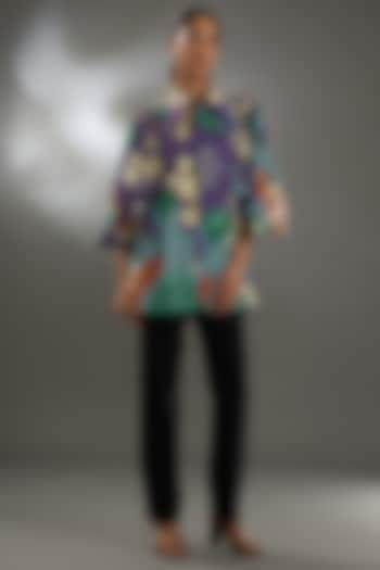 Multi-Colored Cotton Poplin Digital Printed Shirt by Two Point Two by Anvita Sharma at Pernia's Pop Up Shop