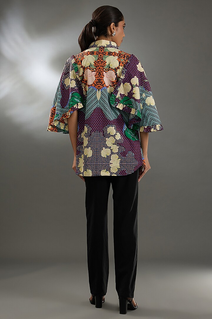 Multi-Colored Cotton Poplin Digital Printed Shirt by Two Point Two by Anvita Sharma at Pernia's Pop Up Shop