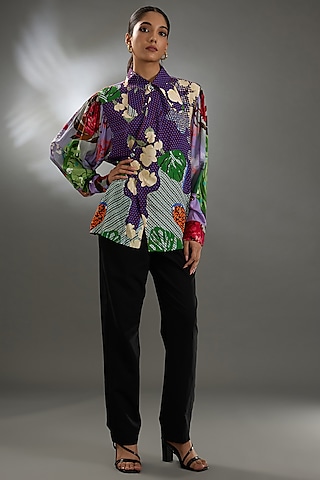 Multi-Colored Cotton Poplin Shirt by Two Point Two by Anvita Sharma