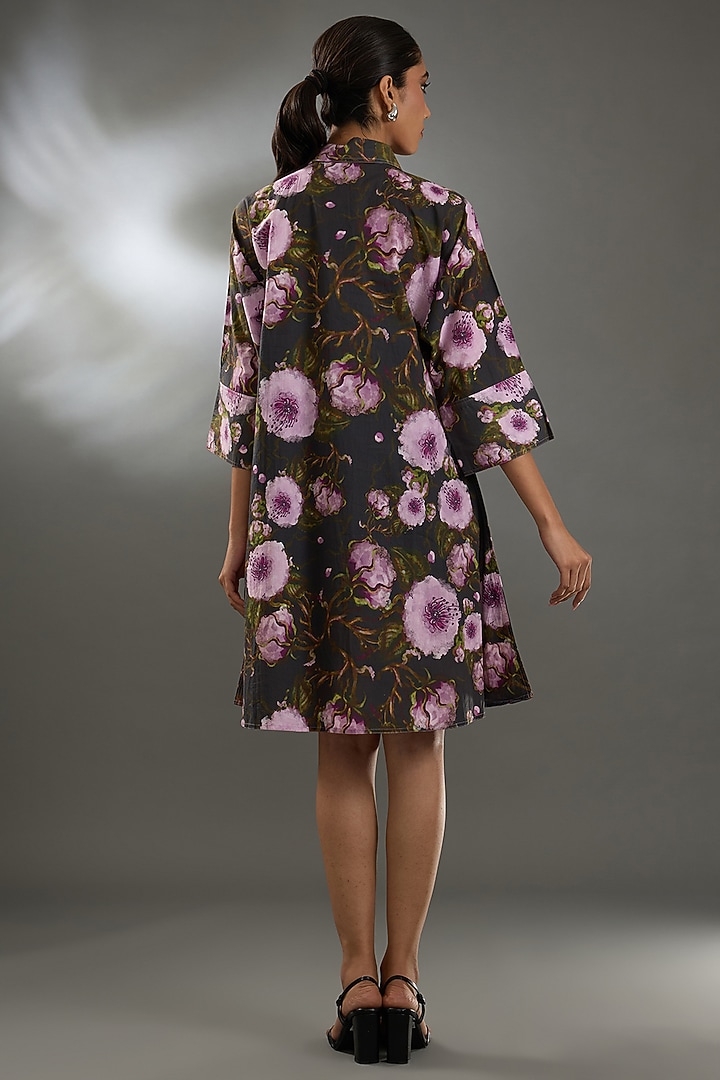 Multi-Colored Cotton Poplin Digital Printed Mini Vacation Dress by Two Point Two by Anvita Sharma at Pernia's Pop Up Shop