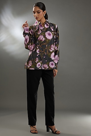 Multi-Colored Cotton Poplin Digital Printed Shirt by Two Point Two by Anvita Sharma
