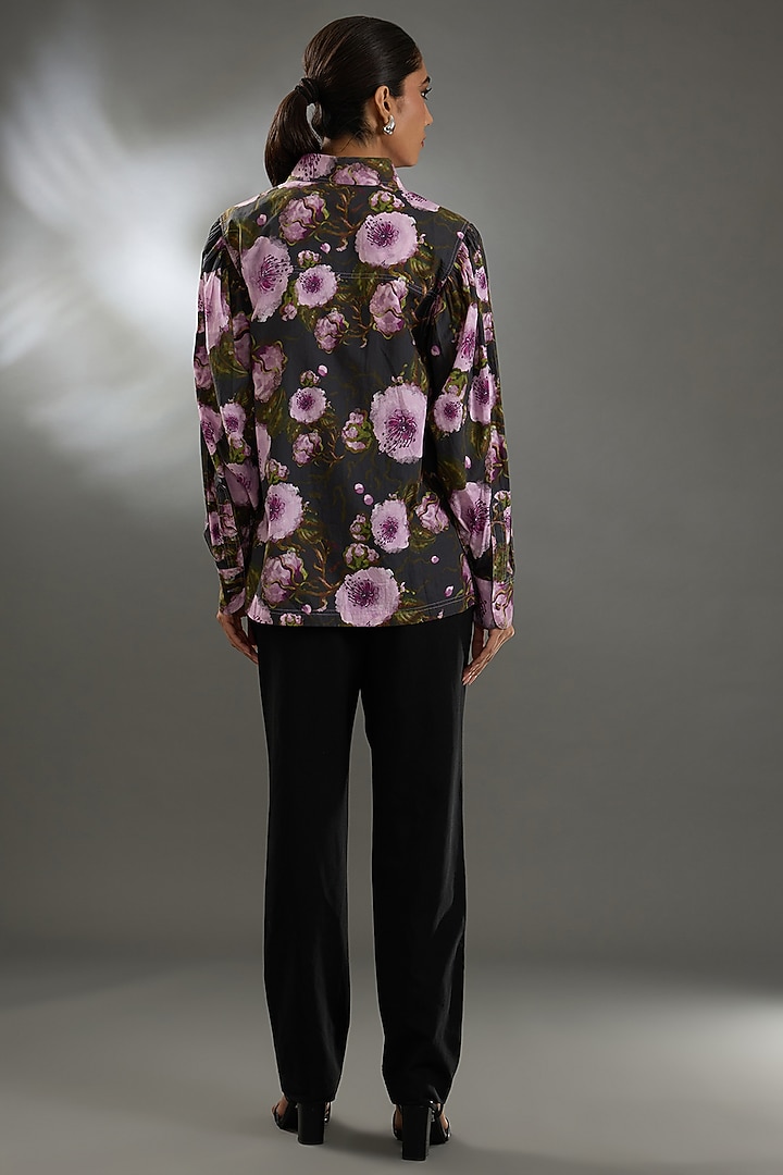 Multi-Colored Cotton Poplin Digital Printed Shirt by Two Point Two by Anvita Sharma at Pernia's Pop Up Shop
