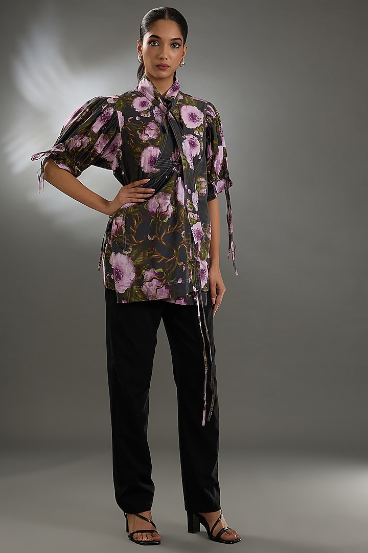 Multi-Colored Cotton Poplin Digital Printed Shirt by Two Point Two by Anvita Sharma at Pernia's Pop Up Shop