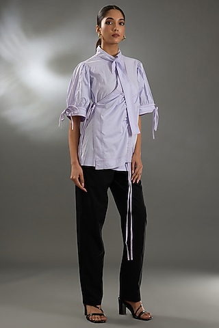 Lavender Cotton Poplin Top by Two Point Two by Anvita Sharma