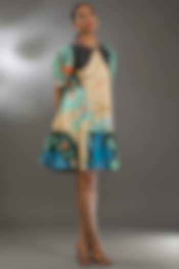 Multi-Colored Cotton Poplin Mini Dress by Two Point Two by Anvita Sharma at Pernia's Pop Up Shop