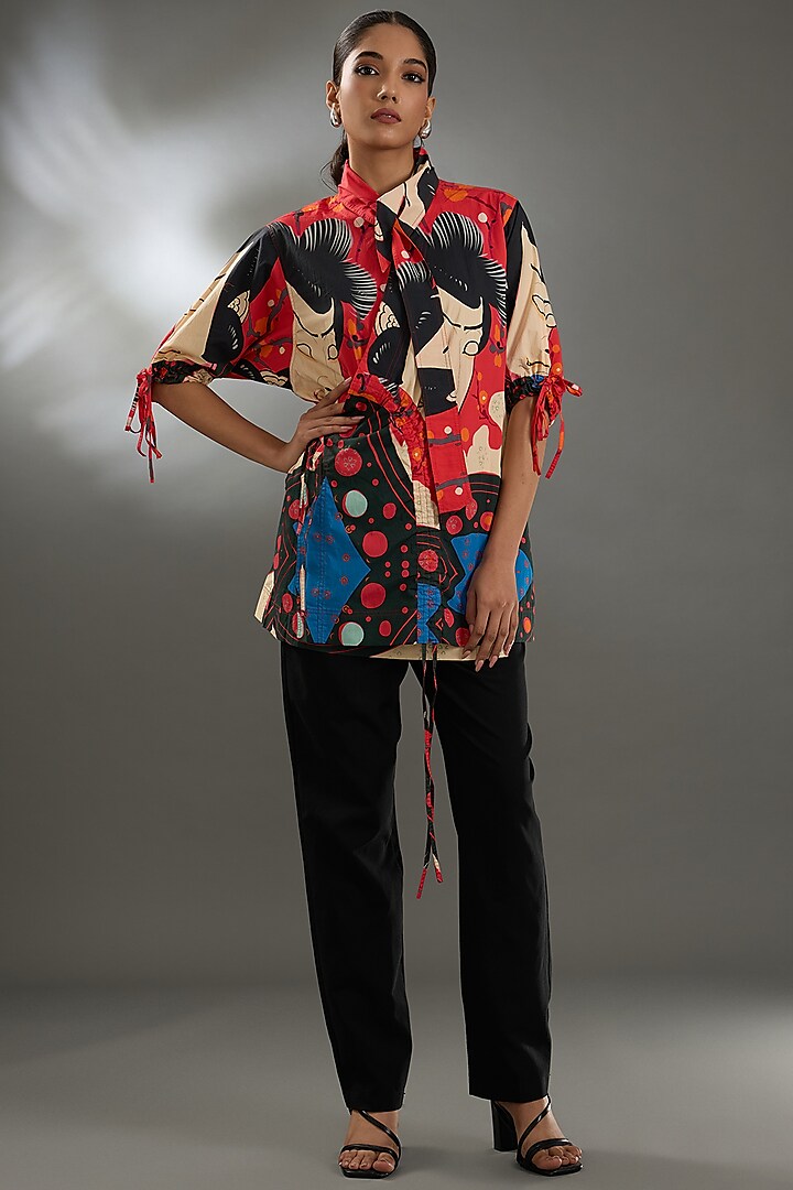 Multi-Colored Cotton Poplin Shirt by Two Point Two by Anvita Sharma at Pernia's Pop Up Shop