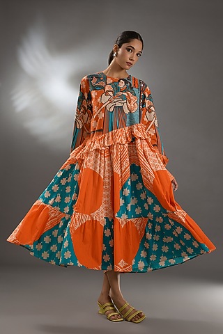 Multi-Colored Cotton Poplin Midi Dress by Two Point Two by Anvita Sharma