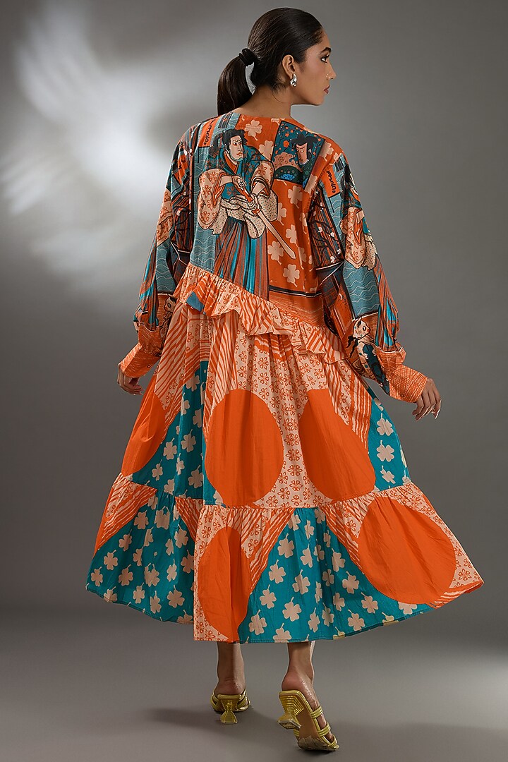 Multi-Colored Cotton Poplin Midi Vacation Dress by Two Point Two by Anvita Sharma at Pernia's Pop Up Shop
