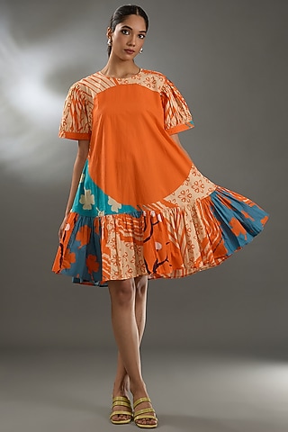 Multi-Colored Cotton Poplin Mini Dress by Two Point Two by Anvita Sharma