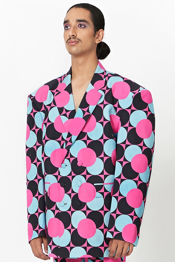 Multi-Colored Cotton Digital Printed Jacket by Two Point Two
