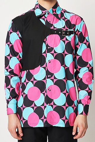Multi-Colored Cotton Digital Printed Shirt by Two Point Two