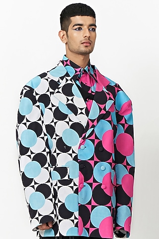 Multi-Colored Cotton Digital Printed Jacket by Two Point Two