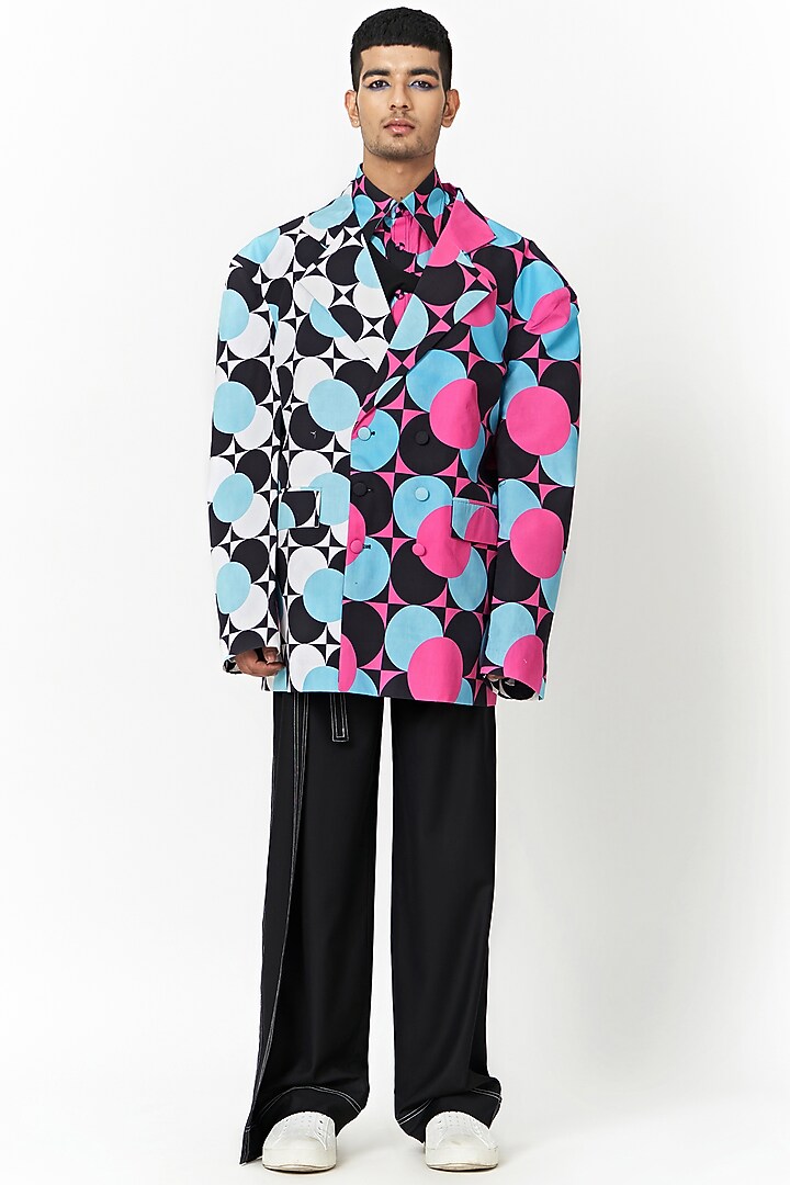 Multi-Colored Cotton Digital Printed Jacket by Two Point Two at Pernia's Pop Up Shop