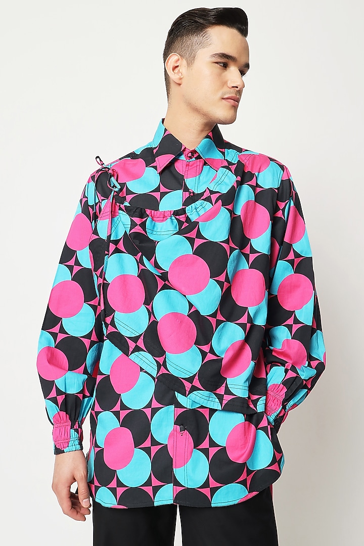 Multi-Colored Cotton Digital Printed Shirt by Two Point Two
