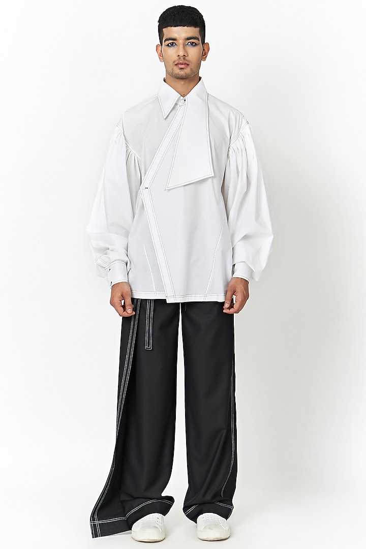 White Cotton Wedding Shirt by Two Point Two at Pernia's Pop Up Shop