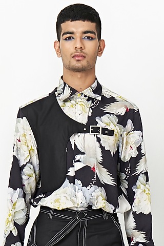 Multi-Colored Cotton Floral Printed Shirt by Two Point Two