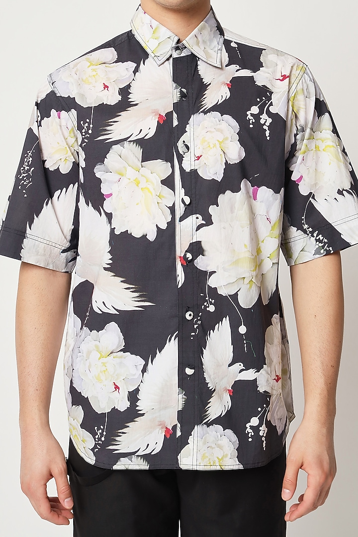 Multi-Colored Cotton Floral Printed Party Wear Shirt by Two Point Two at Pernia's Pop Up Shop