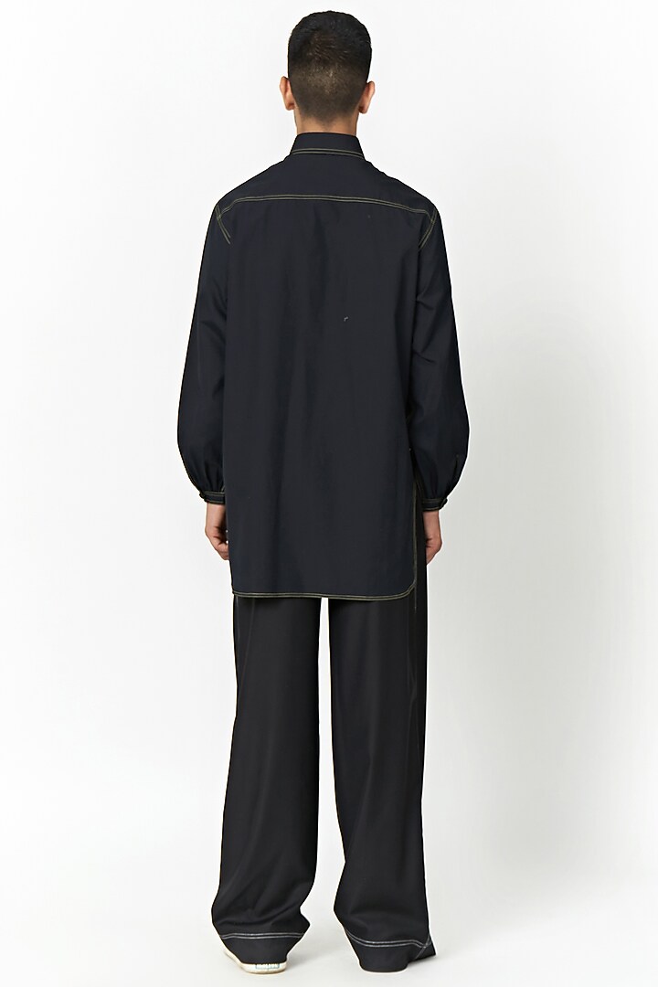 Black Cotton Party Wear Shirt by Two Point Two at Pernia's Pop Up Shop