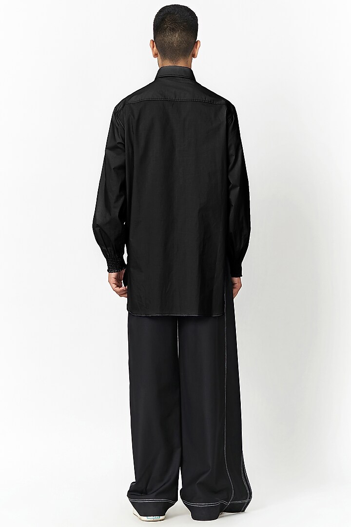 Black Cotton Wedding Shirt by Two Point Two at Pernia's Pop Up Shop