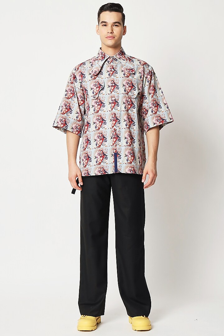 Pink Cotton Digital Printed Shirt by Two Point Two