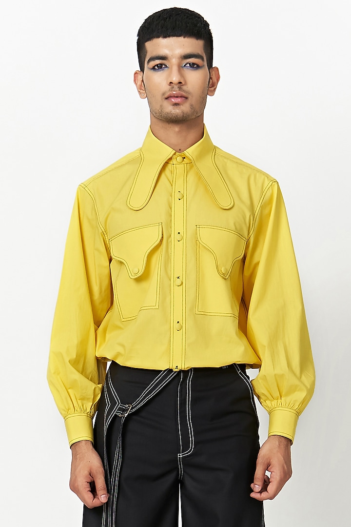 Yellow Cotton Shirt by Two Point Two