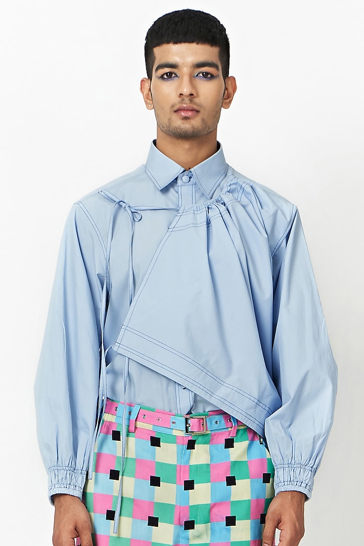 Light Blue Cotton Shirt by Two Point Two